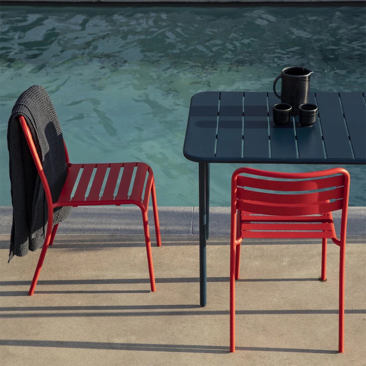 GENERIC - Set De 4 Chaises De Jardin CAFE - 4 X Chaise De Jardin - Empilables - L.52 X L. 44 X H.79 - Acier - Rouge Cerise - Chaises De Patio - Chaises De Salle à Manger - Chaise Empilable 5 GENERIC - Set De 4 Chaises De Jardin CAFE - 4 X Chaise De Jardin - Empilables - L.52 X L. 44 X H.79 - Acier - Rouge Cerise - Chaises De Patio - Chaises De Salle à Manger - Chaise Empilable – Image 5