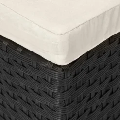 Deuba Polyrattan Solar Island Ø185cm Coussins Zwart Crème Pare-Soleil Pliable WPC -Jardin Meubles Magasin 1200x1200 2489