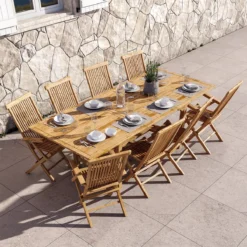 NATERIAL - Table De Jardin ANTEA - 6 à 10 Personnes - Table De Jardin Extensible - 180/240 X 100 X 75 Cm - Teck FSC - Table Extensible - Table De Jardin - Table En Bois -Jardin Meubles Magasin 1200x1200 2517
