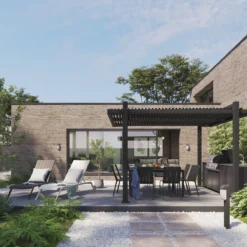 NATERIAL - Table De Jardin IDAHO - Table Extensible - 97/149 X 149 X 76 Cm - 6 à 8 Personnes - Aluminium - Anthracite - Gris Foncé - Table à Manger D'extérieur - Table Extensible - Table De Jardin - Extensible -Jardin Meubles Magasin 1200x1200 2537