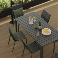 NATERIAL - Table De Jardin Rectangulaire IDAHO - Table Extensible - 110/162 X 82 X 75 Cm - 4 à 6 Personnes - Aluminium - Anthracite - Table à Manger D'extérieur - Table Extensible - Table De Jardin - Extensible -Jardin Meubles Magasin 1200x1200 2544