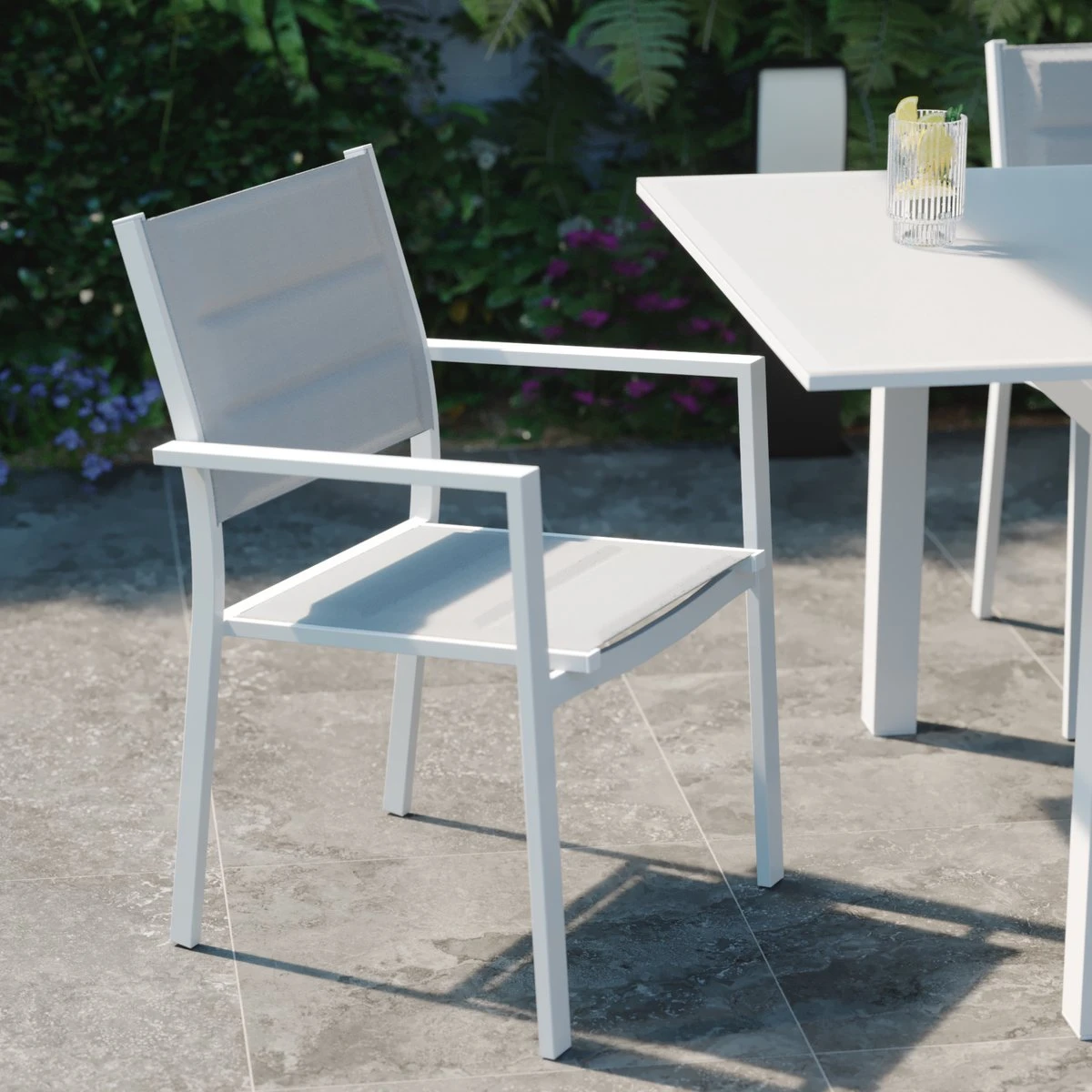 NATERIAL - Table De Jardin Extensible ODYSSEA - Table Extensible Pour 8 à 10 Personnes - 256/320x100cm - Table à Manger - Avec Plateau En Verre - Aluminium - Blanc 7 NATERIAL - Table De Jardin Extensible ODYSSEA - Table Extensible Pour 8 à 10 Personnes - 256/320x100cm - Table à Manger - Avec Plateau En Verre - Aluminium - Blanc – Image 7