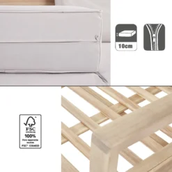 NATERIAL - Salon De Jardin SOLARIS - Salon De Jardin Avec Coussins - 4 Personnes 1 Canapé Extérieur 2 Places - 2 Fauteuils De Jardin - 1 Table Basse Extérieur 80x55x28 Cm - Beige - Acacia - FSC -Jardin Meubles Magasin 1200x1200 2559