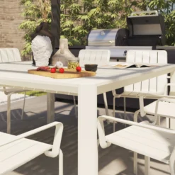 NATERIAL - Table De Jardin IDAHO - Table Extensible - 97/149 X 149 X 76 Cm - 6 à 8 Personnes - Aluminium - Beige - Table à Manger D'extérieur - Table Extensible - Table De Jardin - Extensible -Jardin Meubles Magasin 1200x1200 2562