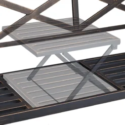 Banc De Jardin Relaxdays Avec Table Pliante - Banc De Balcon 3 Places - Stable - Banc D'extérieur En Métal -Jardin Meubles Magasin 1200x1200 261