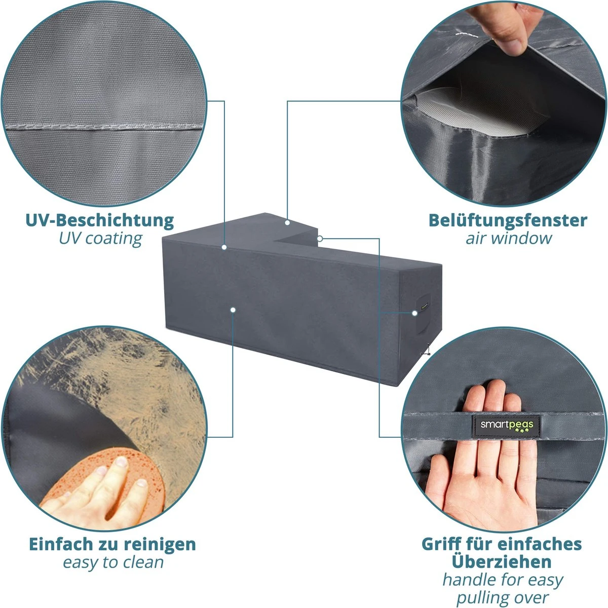 Smarpteas Housse De Salon Pour Mobilier De Jardin En L & Mobilier De Salon - Taille 270x270x90 Cm - Housse De Salon En L - Bâche Pour Salon De Garden En L 3 Smarpteas Housse De Salon Pour Mobilier De Jardin En L & Mobilier De Salon - Taille 270x270x90 Cm - Housse De Salon En L - Bâche Pour Salon De Garden En L – Image 3