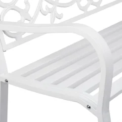 Relaxdays Banc De Jardin Blanc - Banc Nostalgique - Banc D'extérieur - Banc De Parc - Résistant Aux Intempéries -Jardin Meubles Magasin 1200x1200 319