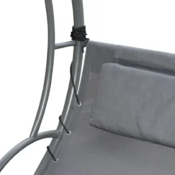 Chaise Longue Flottante Outsunny Chaise Longue Flottante Hollywood Swing Chaise Longue Double Avec Toit Gris Métal 84A-024GY -Jardin Meubles Magasin 1200x1200 364