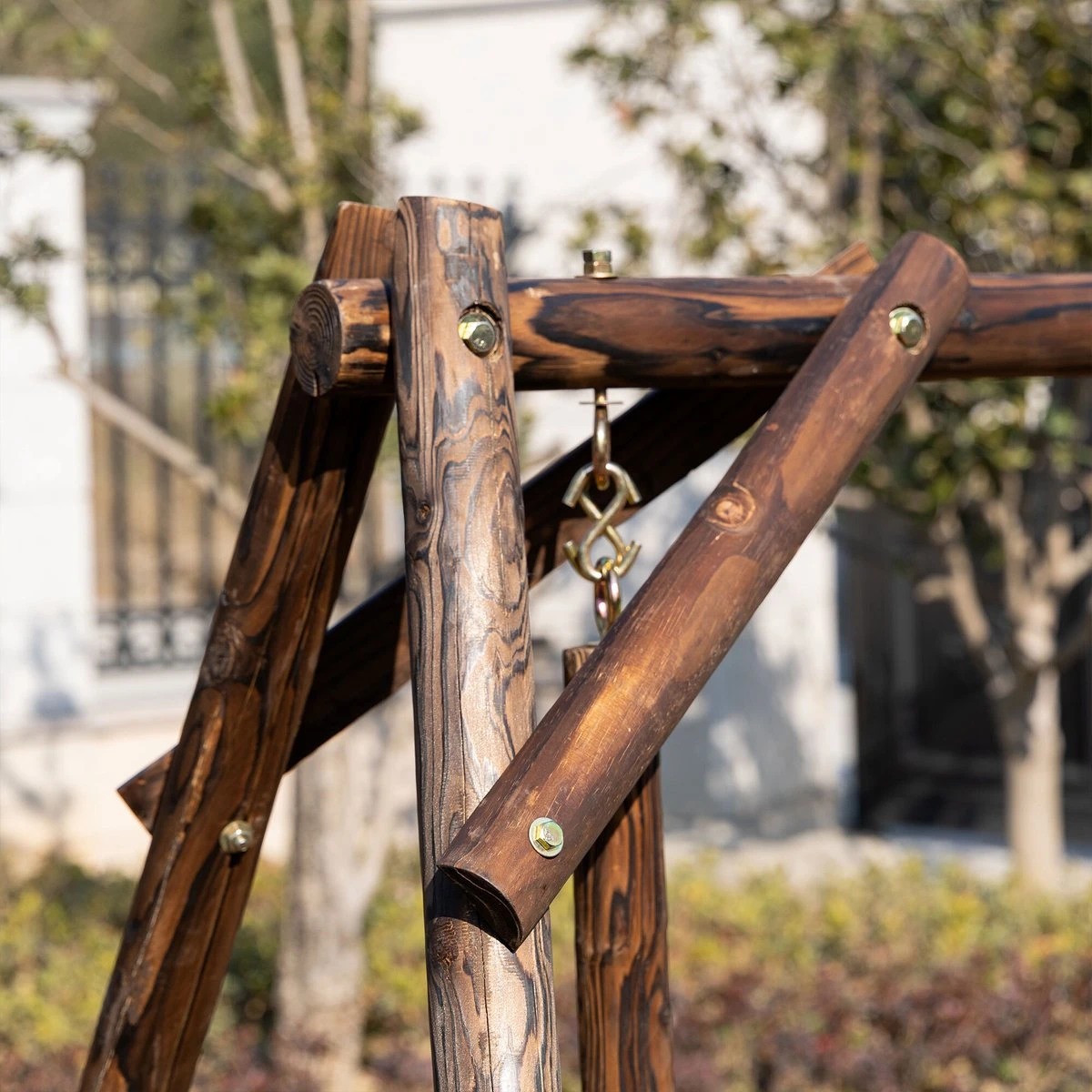 Outsunny Hollywood Balançoire Balançoire De Jardin 2 Places Porche Balançoire Suspendu Banc Bois Massif 84A-086V01 10 Outsunny Hollywood Balançoire Balançoire De Jardin 2 Places Porche Balançoire Suspendu Banc Bois Massif 84A-086V01 – Image 10