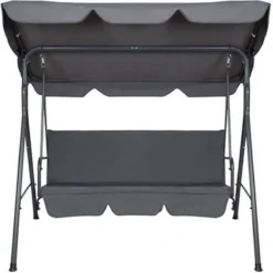 Balançoire De Jardin EASTWALL Hollywood - Balançoire Avec Toit Réglable - Incl. 2 Coussins - Salon De Jardin - 3 Places - Noir - L170xL105xH150cm -Jardin Meubles Magasin 1200x1200 388