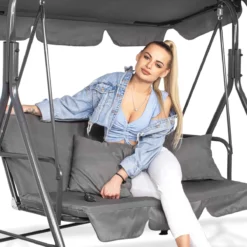 Banc De Balançoire Springos | Luna-Balançoire | 3 Places | Imperméable à L'eau | Comprend 2 Coussins | Auvent Réglable | 170 X 110 X 150 Cm | Gris 33 Banc De Balançoire Springos | Luna-Balançoire | 3 Places | Imperméable à L'eau | Comprend 2 Coussins | Auvent Réglable | 170 X 110 X 150 Cm | Gris -Jardin Meubles Magasin 1200x1200 415