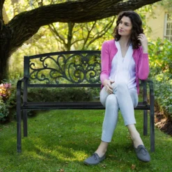 Relaxdays Banc De Jardin Antique - Banc De Parc - Banc De Balcon Deux Places - Fonte - Banc De Jardin Noir-vert -Jardin Meubles Magasin 1200x1200 432