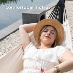 Hamac Avec Support 2 Personnes / 205 Kg - Longueur Du Cadre Réglable 290-330 Cm - Tapis De Surface 241 * 160 Cm - Avec Sac De Transport (Beige) -Jardin Meubles Magasin 1200x1200 44