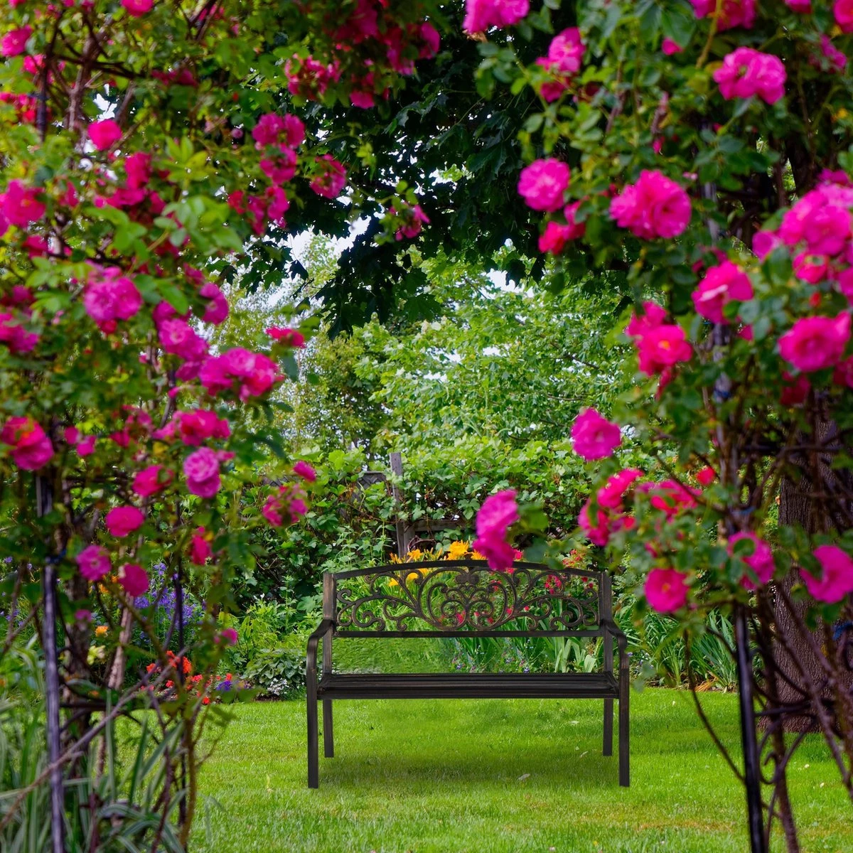 Relaxdays Banc De Jardin Antique - Banc De Parc - Banc De Balcon Deux Places - Fonte - Banc De Jardin Schwarz-Bronze 5 Relaxdays Banc De Jardin Antique - Banc De Parc - Banc De Balcon Deux Places - Fonte - Banc De Jardin Schwarz-Bronze – Image 5