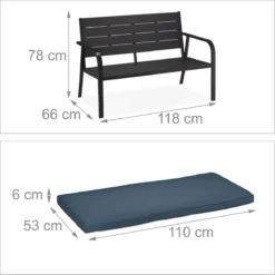 Banc De Jardin Relaxdays Avec Kussen - Banc Extérieur 2 Places En Métal - Banc De Balcon En Plastique - Jardin Avant 14 Banc De Jardin Relaxdays Avec Kussen - Banc Extérieur 2 Places En Métal - Banc De Balcon En Plastique - Jardin Avant -Jardin Meubles Magasin 1200x1200 453