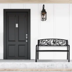 Banc De Jardin Relaxdays 2 Personnes - Banc De Parc Oiseau - Banc Extérieur - Banc De Balcon - Banc De Jardin Noir -Jardin Meubles Magasin 1200x1200 464