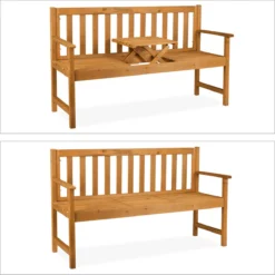 Banc De Jardin Relaxdays Avec Table - Banc D'extérieur En Bois - Banc De Balcon Romantique - Mobilier De Jardin -Jardin Meubles Magasin 1200x1200 483