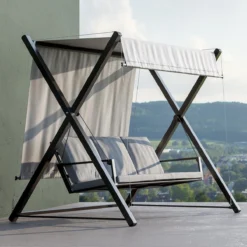 NATERIAL - Balançoire De Jardin ODYSSEA - Balançoire 3 Places - Store Coulissant - Avec Coussins - Acier - Grijs Et Gris Clair - Banc Balançoire - Balançoire Hollywood 23 NATERIAL - Balançoire De Jardin ODYSSEA - Balançoire 3 Places - Store Coulissant - Avec Coussins - Acier - Grijs Et Gris Clair - Banc Balançoire - Balançoire Hollywood -Jardin Meubles Magasin 1200x1200 504