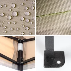 LifeGoods De Luxe LifeGoods - 3x3 M - Incl. Sacs De Poids - Cadre En Acier Pliable - Étanche - Résistant Aux Intempéries - Sac De Transport Avec Roues - Beige -Jardin Meubles Magasin 1200x1200 522