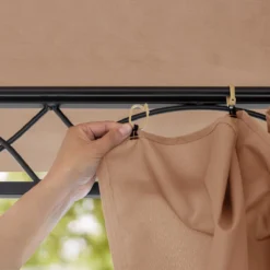 Pavillon De Jardin 3x4m 280 G / M² Bâche De Toit étanche Pavillon Premium Avec 4 Parois Latérales Tente De Jardin En Tente De Fête Marron -Jardin Meubles Magasin 1200x1200 536