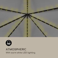 Pavillon Solaire Blumfeldt Pantheon Solid Sky Ambient 3 X 4m - Panneau Solaire Avec Batterie Au Lithium - Parois Latérales Et Moustiquaire -Jardin Meubles Magasin 1200x1200 540