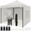 Tente De Réception De Luxe LifeGoods Avec Parois Latérales - 3x3 M - Incl. Sacs De Poids - Cadre En Acier Pliable - Imperméable - Résistant Aux Intempéries - Sac De Transport à Roulettes - Wit