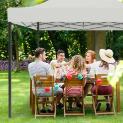 Tente De Réception De Luxe LifeGoods Avec Parois Latérales - 3x3 M - Incl. Sacs De Poids - Cadre En Acier Pliable - Imperméable - Résistant Aux Intempéries - Sac De Transport à Roulettes - Wit -Jardin Meubles Magasin 1200x1200 552