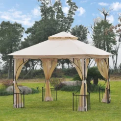 Outsunny Tente De Réception Dans Le Pavillon De Tente De Réception De Jardin Tente De Jardin Tente De Réception Double Toit 3 X 3 M 84C-005 -Jardin Meubles Magasin 1200x1200 572