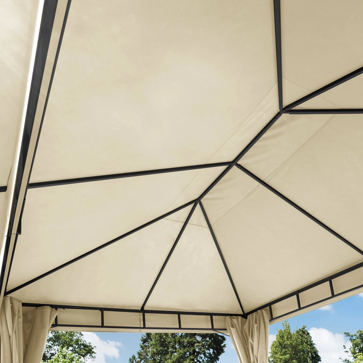 Pavillon De Jardin 3x4 M Aluminium Premium Environ 220 G/m² Bâche De Toit Pavillon étanche 4 Parois Latérales Tente De Jardin Crème Environ 9x9 Cm Profilé 10 Pavillon De Jardin 3x4 M Aluminium Premium Environ 220 G/m² Bâche De Toit Pavillon étanche 4 Parois Latérales Tente De Jardin Crème Environ 9x9 Cm Profilé – Image 10