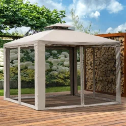 Pavillon De Jardin Outsunny Pavillon Tente De Fête Tente De Fête Tente De Jardin Avec 4 X Parois Latérales 3 X 3 M 84C-133 -Jardin Meubles Magasin 1200x1200 587