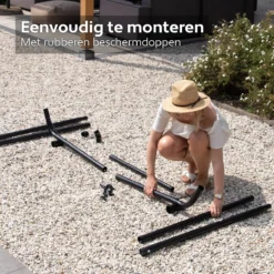 Hamac Avec Support 2 Personnes / 205 Kg - Longueur Du Cadre Réglable 290-330 Cm - Tapis De Surface 241 * 160 Cm - Avec Sac De Transport ( Blauw/ Vert -Jardin Meubles Magasin 1200x1200 59