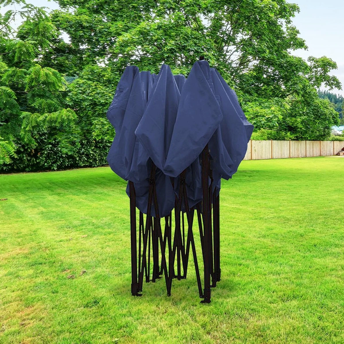 LifeGoods De Luxe LifeGoods - 3x3 M - Incl. Sacs De Poids - Cadre En Acier Pliable - Imperméable - Résistant Aux Intempéries - Sac De Transport à Roulettes - Blauw Marine 7 LifeGoods De Luxe LifeGoods - 3x3 M - Incl. Sacs De Poids - Cadre En Acier Pliable - Imperméable - Résistant Aux Intempéries - Sac De Transport à Roulettes - Blauw Marine – Image 7