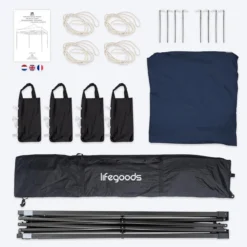 LifeGoods De Luxe LifeGoods - 3x3 M - Incl. Sacs De Poids - Cadre En Acier Pliable - Imperméable - Résistant Aux Intempéries - Sac De Transport à Roulettes - Blauw Marine 18 LifeGoods De Luxe LifeGoods - 3x3 M - Incl. Sacs De Poids - Cadre En Acier Pliable - Imperméable - Résistant Aux Intempéries - Sac De Transport à Roulettes - Blauw Marine -Jardin Meubles Magasin 1200x1200 604