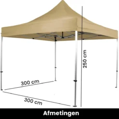 Tente De Réception Easy Up - Tente De Fête - Pavillon - Tente De Fête Pliable - Tente De Fête 3x3 - Chariot Inclus - Imperméable - Antirouille - Protection UV 50+ - 14,7 Kg - Aluminium - Champagne - 300 X 300 Cm -Jardin Meubles Magasin 1200x1200 615