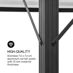 Gazebo Solaire Blumfeldt Pantheon Solid Sky Ambient 3 X 4m - 4 X Parois Latérales Moustiquaire & 4 X Parois Latérales Polyester - Eclairage LED -Jardin Meubles Magasin 1200x1200 622