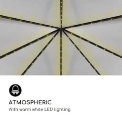 Gazebo Solaire Blumfeldt Pantheon Solid Sky Ambient 3 X 4m - 4 X Parois Latérales Moustiquaire & 4 X Parois Latérales Polyester - Eclairage LED -Jardin Meubles Magasin 1200x1200 623