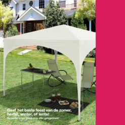 Pavillon Coazy Garden | NOUVEAU 2023 | Tente De Réception étanche 3x3 Mètres Pliable - Pavillon - Easy Up - Tente Pop-up Avec Piquets, Corde Et Pieds Antidérapants - Imperméable - Tentes De Fête Résistant Aux Intempéries - Gazebo - Pergola -Jardin Meubles Magasin 1200x1200 624