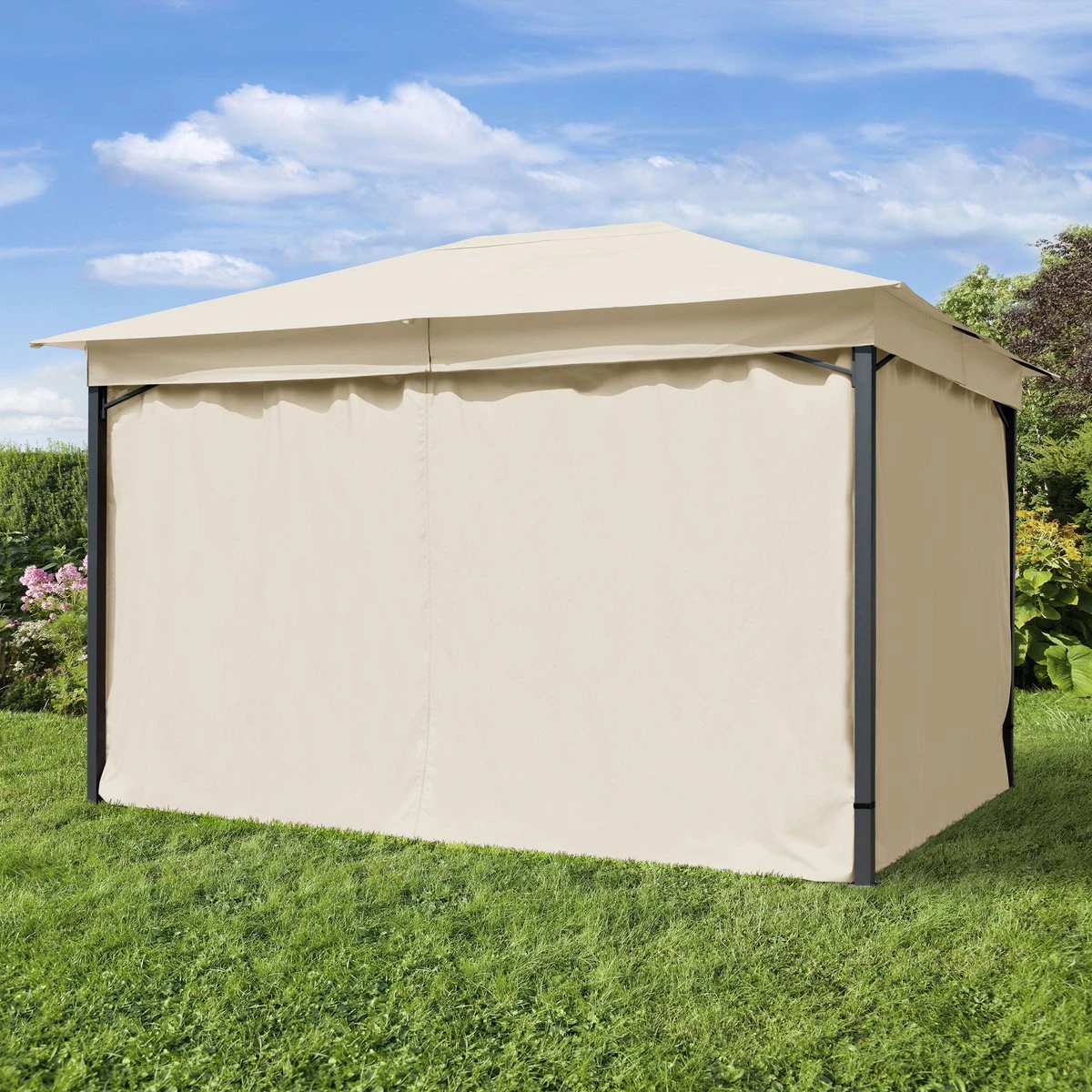 Pavillon De Jardin 3x4 M Environ 180 G/m² Bâche De Toit Pavillon étanche 4 Parois Latérales Tente De Jardin Crème Tente De Réception Environ 6x6 Cm Profil 9 Pavillon De Jardin 3x4 M Environ 180 G/m² Bâche De Toit Pavillon étanche 4 Parois Latérales Tente De Jardin Crème Tente De Réception Environ 6x6 Cm Profil – Image 9