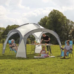 TERRA OUTDOOR - Pavillon L345xL345xH247- Tente De Réception Résistante Aux Intempéries - Gazebo Avec Parois Latérales - Tente De Réception Avec Moustiquaire - Tente De Tonnelle - Tente De Camping