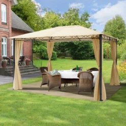 Pavillon De Jardin 3x4m 280 G / M² Bâche De Toit Pavillon Premium étanche Avec 4 Parois Latérales Tente De Jardin En Tente De Fête Crème 20 Pavillon De Jardin 3x4m 280 G / M² Bâche De Toit Pavillon Premium étanche Avec 4 Parois Latérales Tente De Jardin En Tente De Fête Crème -Jardin Meubles Magasin 1200x1200 640