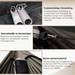 Hamac Hikr - 2 Personnes - Nylon Premium 210T - Bushcraft - Moustiquaire & Moustiquaire - Hamac De Voyage 300KG - Survie - Plein Air - Randonnée - Moustiquaire - Léger -Jardin Meubles Magasin 1200x1200 65