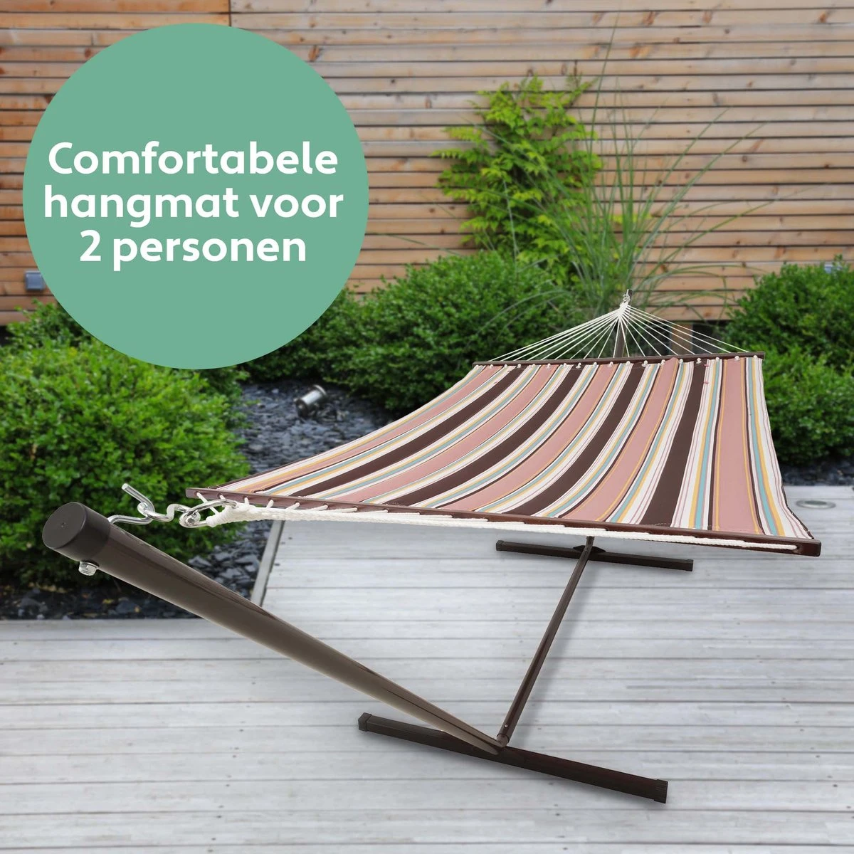 Hamac Avec Support 2 Personnes / 200kg, 190 * 140, Kussen Amovible, Résistant Aux Intempéries Résistant Aux UV (moka) VITA5 3 Hamac Avec Support 2 Personnes / 200kg, 190 * 140, Kussen Amovible, Résistant Aux Intempéries Résistant Aux UV (moka) VITA5 – Image 3