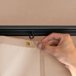 Pavillon De Jardin 3x3m Aluminium Premium 280 G / M² Bâche De Toit Pavillon étanche 4 Parois Latérales Tente De Jardin Marron Profil 9x9cm -Jardin Meubles Magasin 1200x1200 670