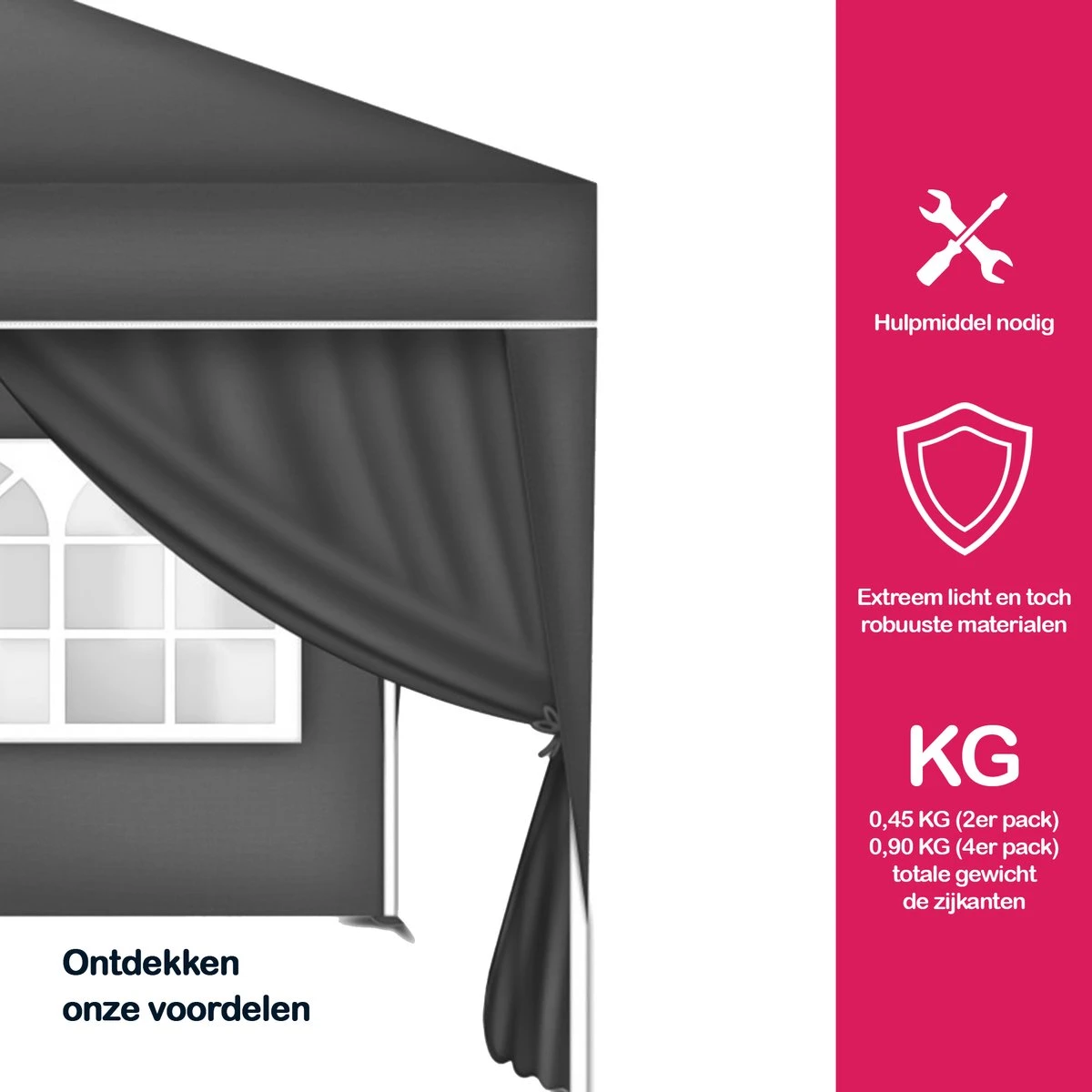 Coazy | Parois Latérales Anthracite Pour Tente Party En Vrac 4x | Zijwand Pour Pavillon 3x3 Ou 3x6 | Gazebo 3x3m - Tente De Jardin - Tente De Réception 2 Coazy | Parois Latérales Anthracite Pour Tente Party En Vrac 4x | Zijwand Pour Pavillon 3x3 Ou 3x6 | Gazebo 3x3m - Tente De Jardin - Tente De Réception – Image 2