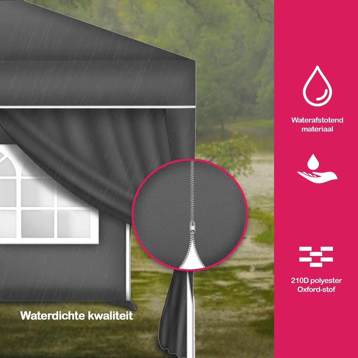 Coazy | Parois Latérales Anthracite Pour Tente Party En Vrac 4x | Zijwand Pour Pavillon 3x3 Ou 3x6 | Gazebo 3x3m - Tente De Jardin - Tente De Réception 3 Coazy | Parois Latérales Anthracite Pour Tente Party En Vrac 4x | Zijwand Pour Pavillon 3x3 Ou 3x6 | Gazebo 3x3m - Tente De Jardin - Tente De Réception – Image 3
