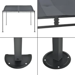 Pergola Design Tonnelle Solide Pavillon De Jardin Élégant Protection Contre Soleil Auvent Résistant Ombrager Acier Polyester 300 X 250 Cm Gris Foncé [en.casa] -Jardin Meubles Magasin 1200x1200 684