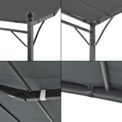 Pergola Design Tonnelle Solide Pavillon De Jardin Élégant Protection Contre Soleil Auvent Résistant Ombrager Acier Polyester 300 X 250 Cm Gris Foncé [en.casa] -Jardin Meubles Magasin 1200x1200 686