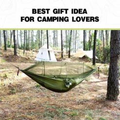 Hamac D'extérieur Avec Moustiquaire, Hamac De Camping Ultra Léger, Capacité De Charge De 300 Kg, Respirant, Séchage Rapide, Nylon Parachute, 275 X 140 Cm, Vert Olive -Jardin Meubles Magasin 1200x1200 70