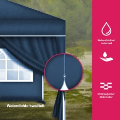 Coazy | Parois Latérales Blauw Pour Tente De Fête Séparées 4x | Zijwand Pour Pavillon 3x3 Ou 3x6 | Gazebo 3x3m - Tente De Jardin - Tente De Réception -Jardin Meubles Magasin 1200x1200 738