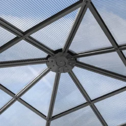 Pavillon De Jardin 3x3m Toit En Polycarbonate 8mm étanche En Aluminium Pavillon De Luxe 4 Parois Latérales Tente De Fête Profil 9x9cm -Jardin Meubles Magasin 1200x1200 744